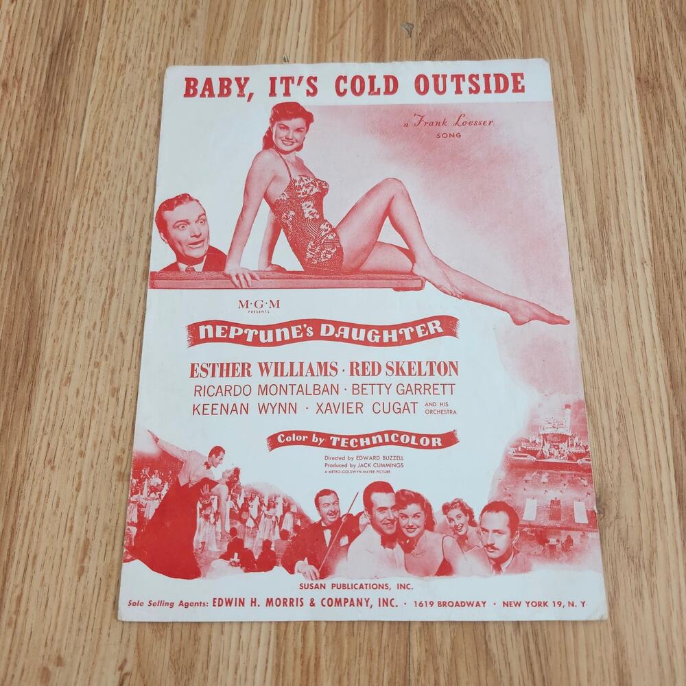 Baby It's Cold Outside 1949 Sheet Music Frank Loesser Neptune's Daughter MGM
